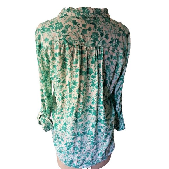 Maeve Anthropologie Islet Floral pockets button down shirt top blouse - Picture 8 of 11